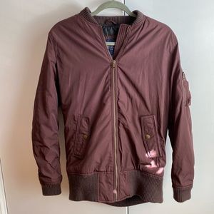 American Eagle Maroon Bomber Jacket WORN TWICE